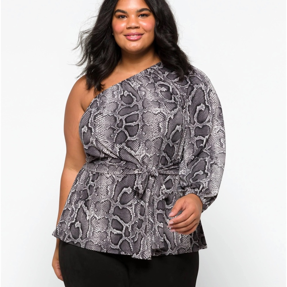 Michael Kors Plus Size One Shoulder Top